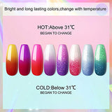 Color Changing Gel Nail Polish Kit with 110W U V Light 8 Colors Temperature Color Changing Gel Polish Set with Gel Base Top Coat Nail Art Decoration Glue for Manicure Nail DIY Home Salon Gift