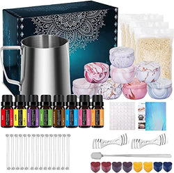 Candle Making Kit, Complete Candle Making Supplies, DIY Candle Making Kit for Adults & Beginners & Kids Including Wax, Wicks, 8 Essential Oils,8 Kinds of Scents, Dyes, Melting Pot, Candle Tins