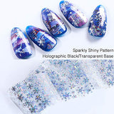 Snowflake Nail Foil Transfers Stickers Holographic Laser Snowflake Nail Art Decals Winter Snowflake Nail Foil for Women Girl Nail DIY Manicure Decoration(1 Sheet)