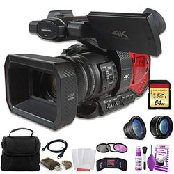 Panasonic AG-DVX200 4K Professional Camcorder (AG-DVX200PJ8) W/ 64GB Memory Card, Bag, Lens Filters, Cleaning Kit, and More