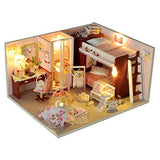 WYD Girls Dormitory Assembling House Miniature Wooden Doll House Kit DIY Jigsaw Puzzle Building for Children and Students Graduation Gifts