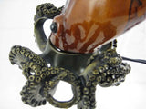 Colorful Swirled Glass Octopus Accent Lamp Bronzed Base