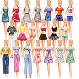 20 Pcs Doll Clothes and Accessories Handmade 2 Sequins Dresses 4 Fashion Dresses 4 Tops and Pants Casual Outfits 10 Shoes for 11.5 inch Girl Dolls
