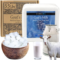 ZenseMe 5.5 LB - Goats Milk Soap Base | Melt and Pour supplies kit for soap making, SLS/SLES & PEG free | Best Natural Organic Vegetable Ingredients | More than 5Lb. bulk for adult soapmaker