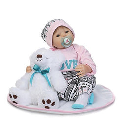 Ocs Reborn Baby Dolls 22inch Lifelike Soft Silicone Vinyl Real Newborn Baby Dolls with Magnet Pacifier