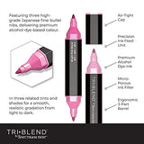 Crafter's Companion Spectrum Noir Triblend Alcohol 3 Marker Pens-Floral Blends-Pack of 6
