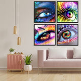 4 Pack DIY 5D Diamond Painting Kits for Adults and Kids,Elven Eye Eye of The Earth Round Full Drill Crystal Rhinestone Embroidery Cross Stitch Arts Craft Canvas for Home Wall Decor,12"X12"