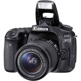 Canon EOS 80D DSLR Camera with 18-55mm Lens (1263C005) + EF-S 55-250mm Lens + 64GB Memory Card + Case + Corel Photo Software + LPE6 Battery + External Charger + Card Reader + More (Renewed)