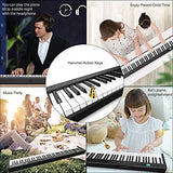 FVEREY 88 Key Foldable Digital Piano Keyboard,Full Size Semi Weighted Keys Portable Electronic Piano,Bluetooth Digital Keyboard with MIDI,Speakers,Sustain Pedal,Piano Bag for Beginners