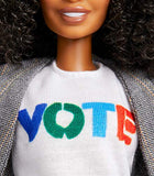 Yara Shahidi Barbie Shero Doll (12-inch Brunette, Curly Hair) Collectible Barbie Doll in ‘Vote’ T-Shirt, with Doll Stand and Certificate of Authenticity