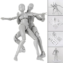 alextreme Art Mannequin Set,Action Figure,2 Pcs/Set Light Body PVC Movebale Action Figure Model for SHF Version 2.0 Gifts (03, C)