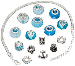 DARICE 1999-5284 Mix and Mingle Starter Jewelery Making Kit with Bracelet and Beads Nautical