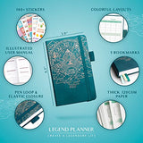 Legend Wellness Planner & Food Journal Pocket – Daily Diet & Health Journal with Weight Loss, Measurement & Exercise Trackers – Lifestyle & Nutrition Diary – Lasts 6 Months, 3.9x6.3″ – Dark Teal