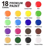 Acrylic Paint, Shuttle Art 18 Colors Acrylic Paint Pouches (120ml/4.06oz), Artist Grade Acrylic Paint Set, Rich Pigments, Non-Toxic for Artists, Beginners and Kids on Rocks Crafts Canvas Wood Ceramic