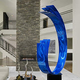 Statements2000 42" Large Indoor Outdoor Sculpture Decor Metal Statue by Jon Allen, Blue Triple C