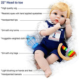 Milidool Reborn Baby Doll 22 inch Lifelike Realistic Weighted Newborn Prince Boy Dolls with Intellectual Toy Set