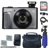 Canon PowerShot SX730 HS Digital Camera (Black) with 64 GB Card + Premium Camera Case + 2 Batteries + Tripod