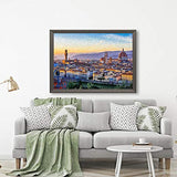 MQPPE Italy Cityscape 5D DIY Diamond Painting Kits, View of Florence After Sunset from Piazzale Michelangelo Italy Full Drill Painting Arts Set Craft Canvas for Home Wall Decor Adults Kids, 16" x 20"