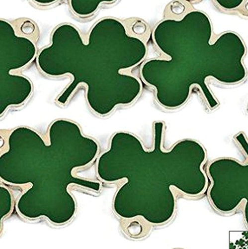 Shamrock Charms 25 Enamel Green Irish Clover