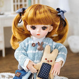 BJD Dolls 1/6 ball jointed doll 11.8" Pretty Smart Dolls Articulated Doll DIY Toys with Full Set Including Wig,3D Eyes,Makeup,Clothes,Shoes Best Birthday Gift for Girls Kids Children (HONEY)