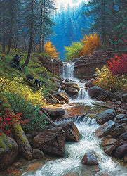 5D Diamond Painting Landscape, Paint with Diamonds DIY Diamond Art Forest Woods Streams, Diymood Painting by Number Kits Full Drill Rhinestone for Home Wall Decor 12x16inch