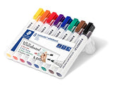 STAEDTLER 2 mm Lumocolor Bullet Tip Whiteboard Marker - Assorted Colours (Pack Of 8)