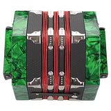 Valentine's Day Carnival Professional Accordion, 20 Buttons Accordion Concertina Musical Instrument Accessory for Kids Children Amateur Beginner (Green)