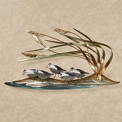 Beach Patrol Sandpiper Wall Sculpture Multi Metallic One Size - Metal Art Decor