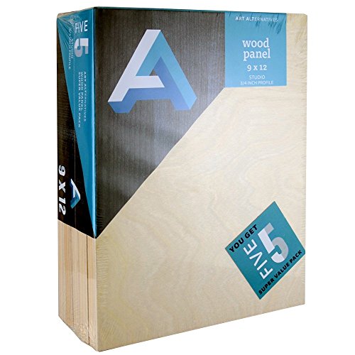 Art Alternatives Wood Panel Super Value 9x12 Pack of 5