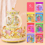 MS. WENNY Carousel Music Box Horse Gift - Merry Go Round Snow Globe for Wife Kids Girls Women Daughter Music Boxes Mechanism Birthday Anniversary Christmas Valentine Gift Play Canon