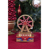 Clever Creations Christmas Mini Ferris Wheel Music Box, LED Light Show Musical Decoration