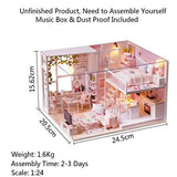 MAGQOO 3D Dollhouse Miniature with Furniture, DIY House Kit with Dust Proof 1:24 Scale Creative Room Idea (Tranquil Life)