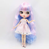 ASDAD BJD Nude Doll 1/6 Sd Doll Blyth Joint Body Fantasy Pink Mixed Blue Long Curly Hair with Bangs New Matte Face White Skin DIY Toy Gift