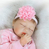 Reborn Baby Dolls Girl Closed Eyes 22 inch Soft Weighted Body, Real Looking Sleeping Newborn Cute Lifelike Handmade Vinyl Silicone Reborn Babies