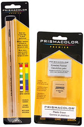 Prismacolor 2 Piece Premier Colorless Blender Pencils Plus 3 Eraser Set Bundle