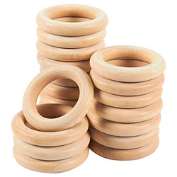 Natural Wood Ring – 20 Pack Unfinished Wood Rings for Ring Pendant, DIY Connectors, and Jewelry