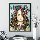 DCIDBEI Diamond Painting Golden Butterfly Girl,DIY Crystal Diamond Painting Rhinestone Embroidery Cross Stitch Kits Supply Arts Craft Canvas Wall Decor Stickers 12x16 inches