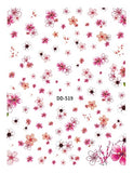 JMEOWIO 9 Sheets Spring Flower Nail Art Stickers Decals Self-Adhesive Pegatinas Uñas Leaves Nail Supplies Nail Art Design Decoration Accessories