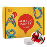 Artist Quality Acrylic Paint Set For Kids Adults Beginners Set Non-Toxic Acrylic Paint For Painting Canvas Wood Fabric Ceramic Crafts (50 Milliliter, 1.69 Ounce.) (12 Colors)