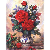 WNXJSX 5D Diamond Painting, Flower DIY Painting for Adults and Kids, Paints with Diamonds, Art Home and Wall Decorations, Full Drill Embrodery Cross Stitch Picture Supplies [ 12 x 16 inch, Flowers ]