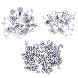 Outus 100 Pieces Stainless Steel Earrings Posts Flat Pad (2 Size) with 100 Pieces Earring Backs for