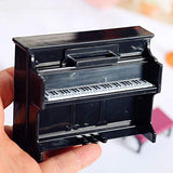 3Pcs/Set Creative Mini Grand Piano Miniature Piano with Stool DIY Handmade Dollhouse Miniatures for Home,Perfect DIY Dollhouse Toy Gift Set Black