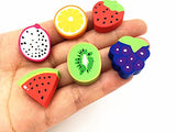 60pcs Rubber Eraser Cute Fruits Styling Pencil Eraser for Children Study Supplies