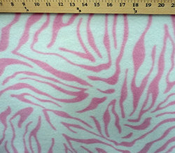 Polar Fleece Fabric Prints Animal PrintPink Zebra/60 Wide/Sold by the Yard N-004