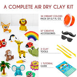 Air Dry Clay for Kids, 97-in-1 Clay Kit Set (36 Colors of Modeling Clay with 57 Molding Accessories & 3-Piece Tool Set) - Soft, Non-Toxic Modeling Clay for Kids Ages 3+ & Adults