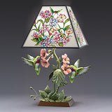 Bradford Exchange Garden of Light Louis Comfort Tiffany-Style Stained Glass Hummingbird Lamp