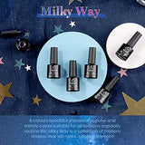 Beetles Milky Way Glitter Gel Nail Polish Set 6 Colors Collection Black Gel Polish Kit Soak Off Nail Lamp Cat Eyes Magnet Color Changing Glitter Gel Phantom Chameleon Nail Kit Gift Box 7.5 ml Bottle