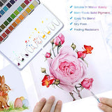 Watercolor Paint Set, Emooqi 42 Premium Colors + 6 Metallic Colors Pigment+ 2 Hook Line Pen+ 3 Water Brushes +20 Sheets of Water Color Paper, Richly Pigmented Portable Painting Art Painting