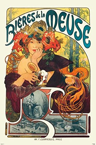 Pyramid America Mucha Bieres de la Meuse Poster Art Print