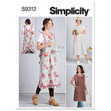 Simplicity Misses' Wraparound Apron Packet, Code 9312 Sewing Pattern, Sizes XS-XL, White